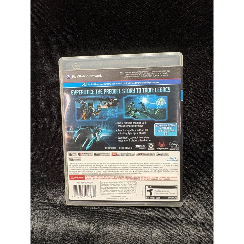 Disney TRON Evolution Sony PlayStation 3 PS3 Game Prequel to TRON Legacy CIB
